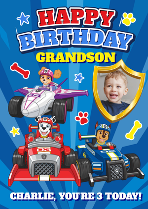Moonpig Paw Patrol Happy Birthday Grandson Photo Upload Card