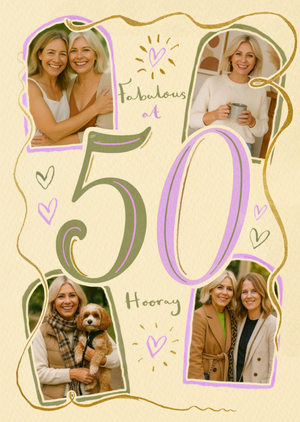 Moonpig Fabulous At 50 Photo Upload Birthday Card