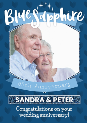Moonpig Sapphire 65th Anniversary Personalised Card