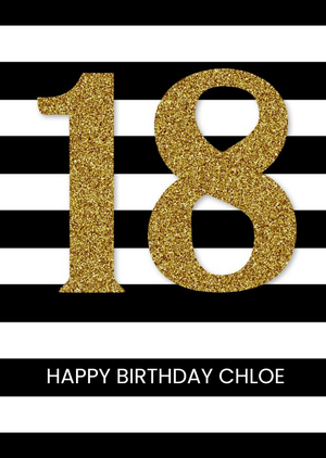 Moonpig Personalised 18th Birthday Card - 18 Stripe Card