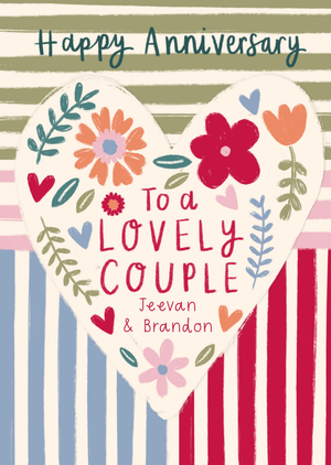 Moonpig To A Lovely Couple Happy Anniversary Card