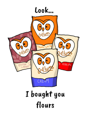 Moonpig Look I Bought You Flours Humorous Illustrated Mother's Day Card