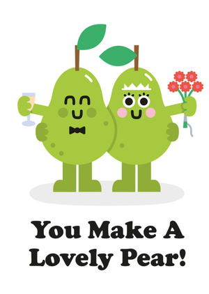 Moonpig Studio Boketto You Make A Lovely Pear Cartoon Pear Couple Love Card