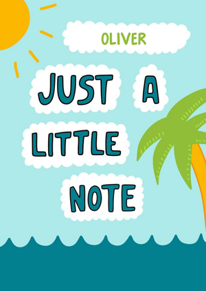 Moonpig Illustration Of The Sun Sea And A Palm Tree Just A Little Note Card
