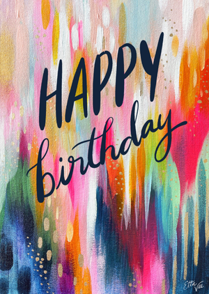 Moonpig Happy Birthday Artist Brushstroke Card