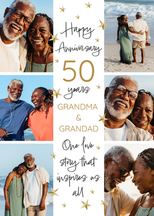 Moonpig Happy 50 Years One Love Story Photo Upload Anniversary Card
