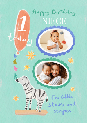 Moonpig Niece Photo Upload 1st Birthday Card