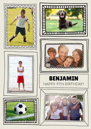 Moonpig Sketched Frames Birthday Photo Upload Card