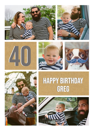 Moonpig 40th Birthday Photo Upload Card