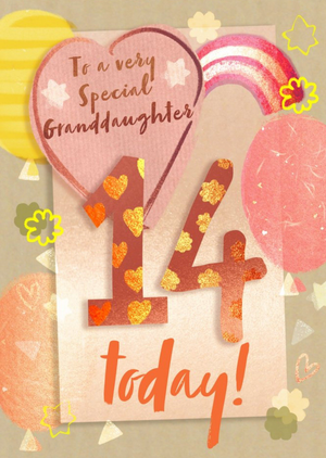 Moonpig To A Very Special Granddaughter 14 Today Age Birthday Card