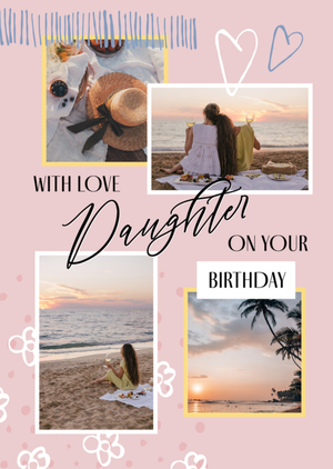 Moonpig With Love Daughter Photo Upload Collage Birthday Card