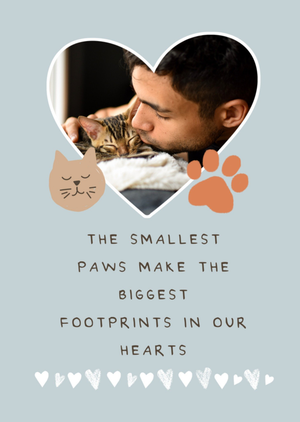 Moonpig Paws And Pawprints Photo Upload Pet Sympathy Card