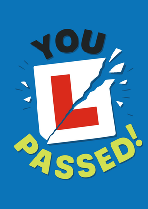 Moonpig You Passed Torn L Plate Driving Test Card