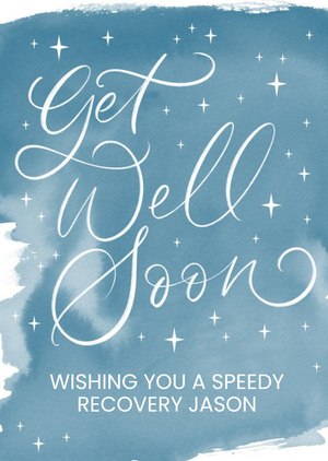 Letters By Julia Calligraphy And Stars Get Well Soon Card
