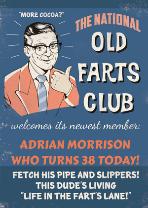 Moonpig Retro Old Farts Club Personalised Birthday Card