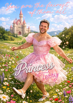 Moonpig Fairest Of Them All Face Swap Pink Princess Card