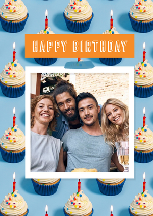 Moonpig Happy Birthday Cupcakes Photo Upload Birthday Card