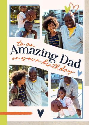 Moonpig Warm Hearted Minimalistic Amazing Dad Photo Upload Birthday Card