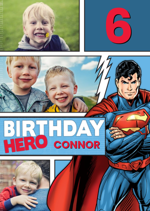 Other Superman Birthday Hero Personalised Happy 6th Birthday Card
