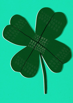 Moonpig Boogaloo Four-Leaf Clover Good Luck Card