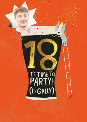 Moonpig Personalised Photo Illustrated Beer 18th Birthday Card