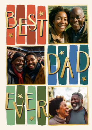 Moonpig Best Dad Ever Colourful Collage Photo Upload Card
