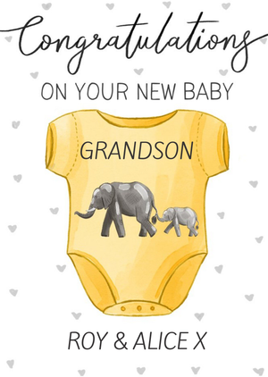 Love Hearts Okey Dokey Design Illustrated New Baby Animals Cute Card