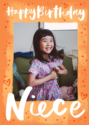 Moonpig Bright Typographic Photo Upload Niece Birthday Card