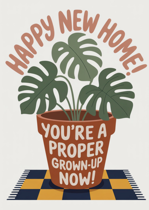 Moonpig Proper Grown Up Plant Illustrated New Home Card