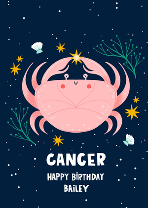 Moonpig Star Sign Cancer Birthday Card