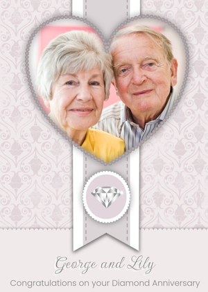 Moonpig Pale Grey Congrats On Your Diamond Anniversary Card