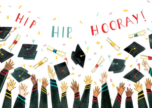 Moonpig Hooray Illustrated Mortarboard Graduation Card