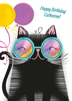 Moonpig Stylish Kitty Cat Happy Birthday Card