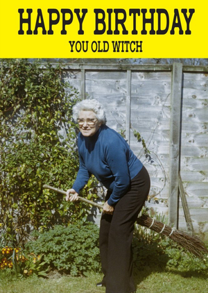Moonpig Funny Cheeky Chops Happy Birthday You Old Witch Card
