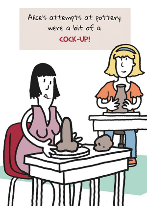 Moonpig Funny Cock-Up Pottery Birthday Card