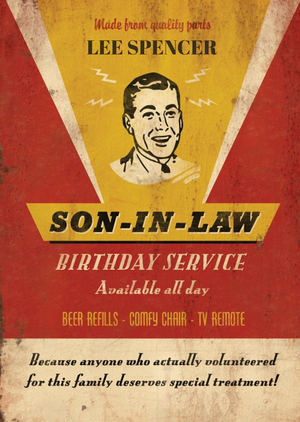 Moonpig Retro Funny Son-In-Law Birthday Service Card