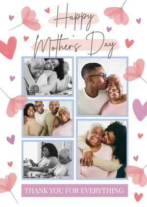 Moonpig Five Photo Frames With Handwritten Typography Mother's Day Photo Upload Card