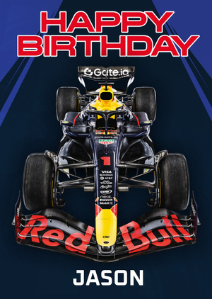 Moonpig Red Bull Racing Happy Birthday Race Car Card