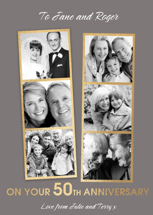 Moonpig On Your 50th Anniversary Photo Upload Card