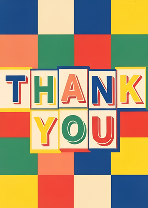 Moonpig Bold Colour Block Thank You Card