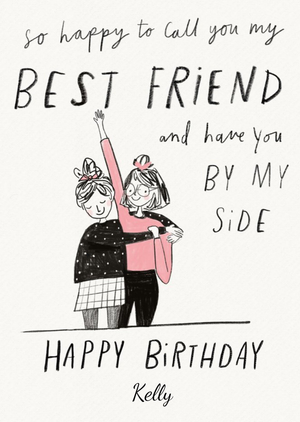 Moonpig Sketchy Illustrated Best Friend Birthday Card