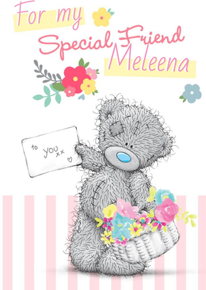 Me To You Tatty Teddy With Basket And Card For You Personalised Special Friend Birthday Card