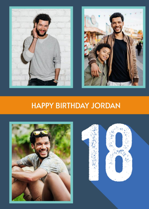 Moonpig Designers Happy 18th Birthday Photo Upload Card
