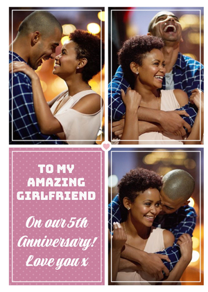 Moonpig Anniversary Photo Upload Card - On Our 5th Anniversary
