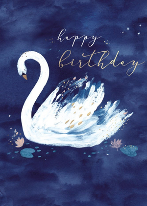 Moonpig Painted Swan Happy Birthday Card