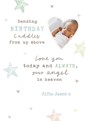 Moonpig Cuddles From Above Photo Upload Child Loss Card