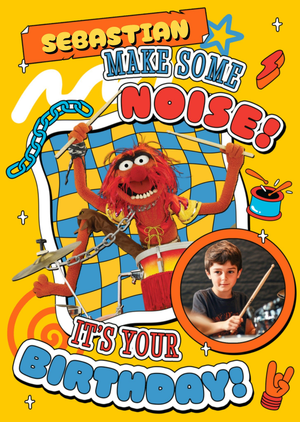 Disney The Muppets Animal Make Some Noise Photo Upload Birthday Card