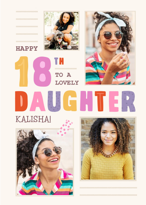 Moonpig Photo Upload Happy 18th To A Lovely Daughter Birthday Card