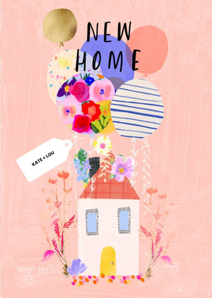 Moonpig Katt Jones Illustration Colourful Floral New Home Card