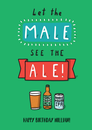 Moonpig Funny Cartoon Beer Ale Male Friend Birthday Card